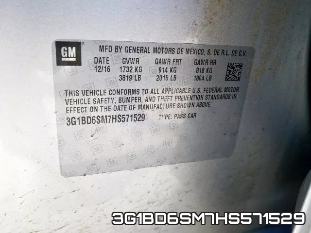 3G1BD6SM7HS571529 фото 2