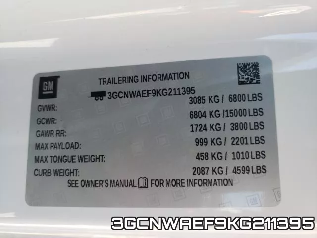 3GCNWAEF9KG211395 фото 2