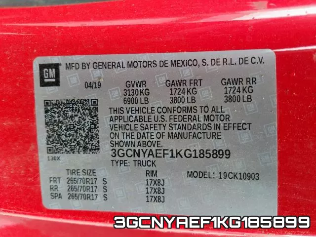 3GCNYAEF1KG185899 фото 2