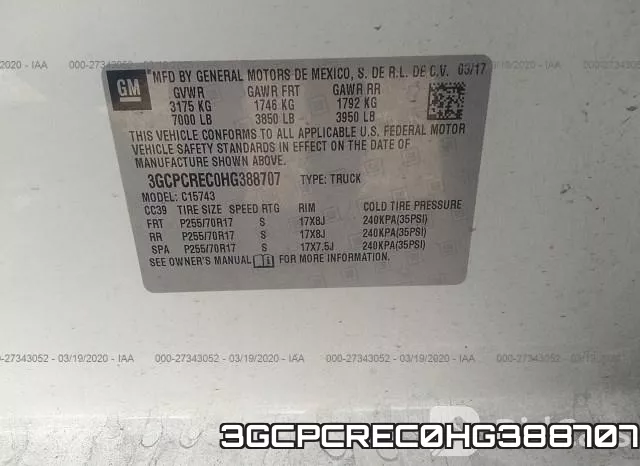 3GCPCREC0HG388707 фото 10