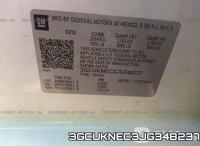 3GCUKNEC3JG348237 фото 10