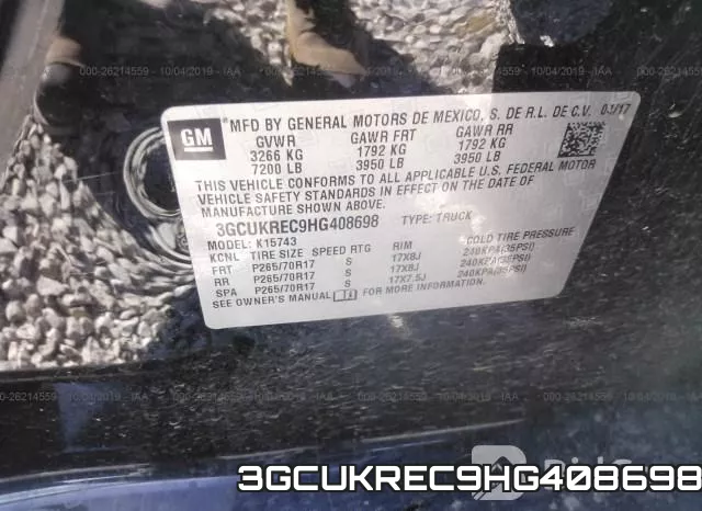 3GCUKREC9HG408698 фото 10