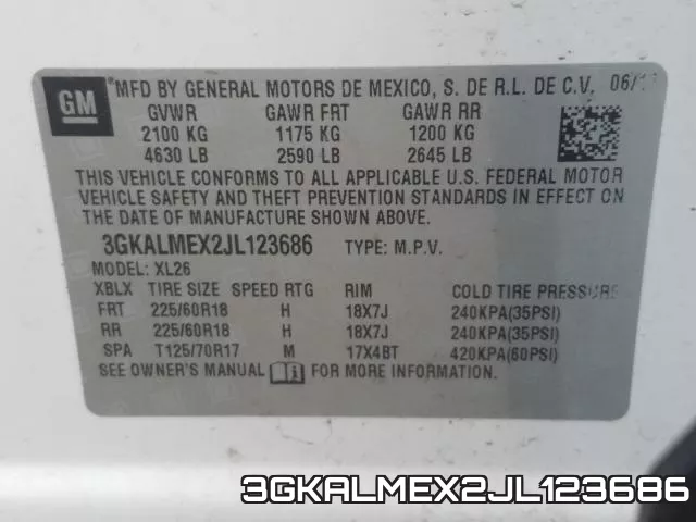 3GKALMEX2JL123686 фото 2