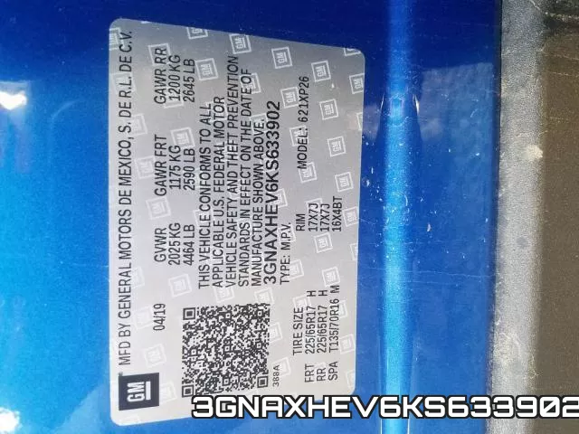 3GNAXHEV6KS633902 фото 2