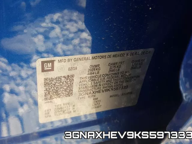 3GNAXHEV9KS597333 фото 2