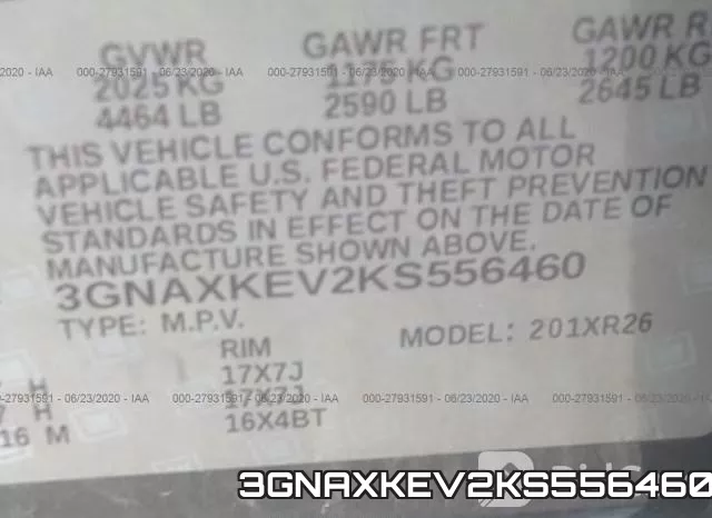 3GNAXKEV2KS556460 фото 10