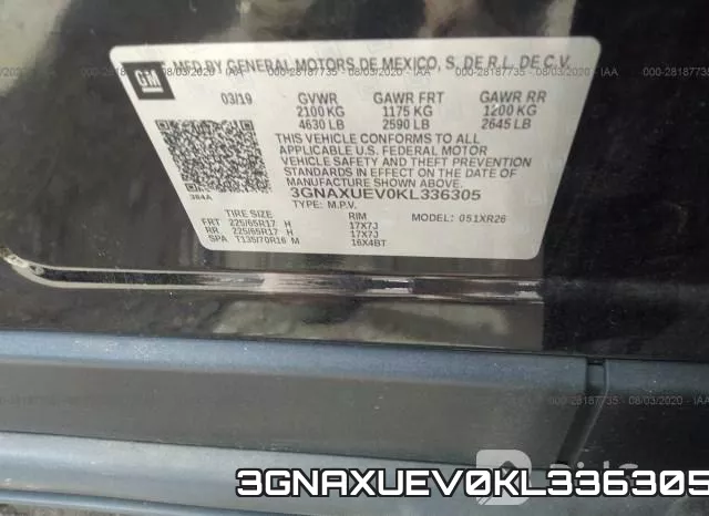 3GNAXUEV0KL336305 фото 10