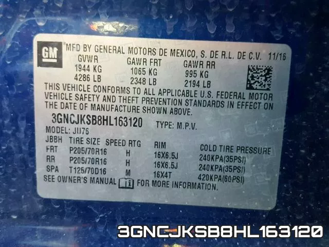 3GNCJKSB8HL163120 фото 2
