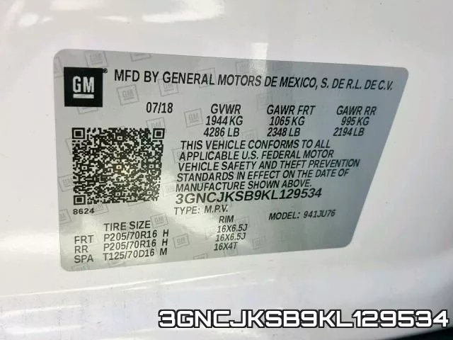 3GNCJKSB9KL129534 фото 2