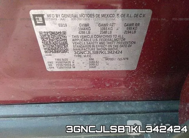 3GNCJLSB7KL342424 фото 10