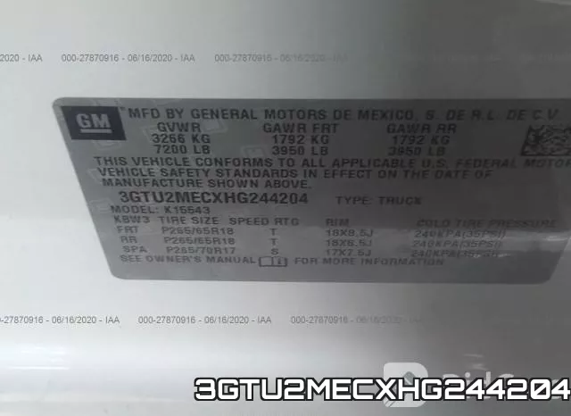 3GTU2MECXHG244204 фото 10