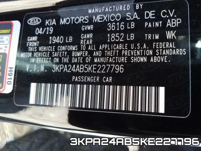 3KPA24AB5KE227796 фото 2