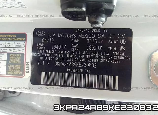 3KPA24AB9KE230832 фото 10