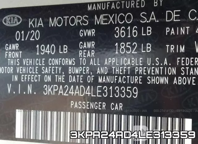 3KPA24AD4LE313359 фото 10