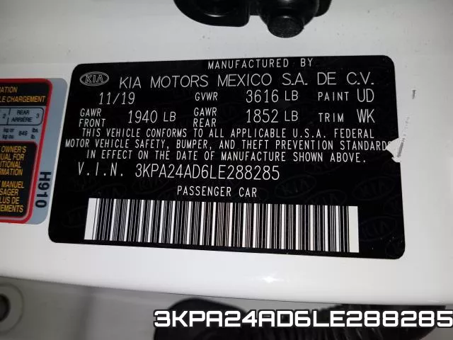 3KPA24AD6LE288285 фото 2