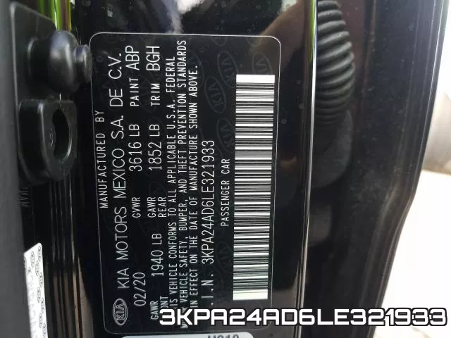 3KPA24AD6LE321933 фото 2