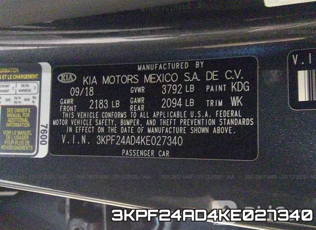3KPF24AD4KE027340 фото 10