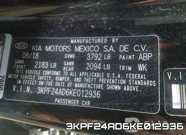 3KPF24AD6KE012936 фото 10