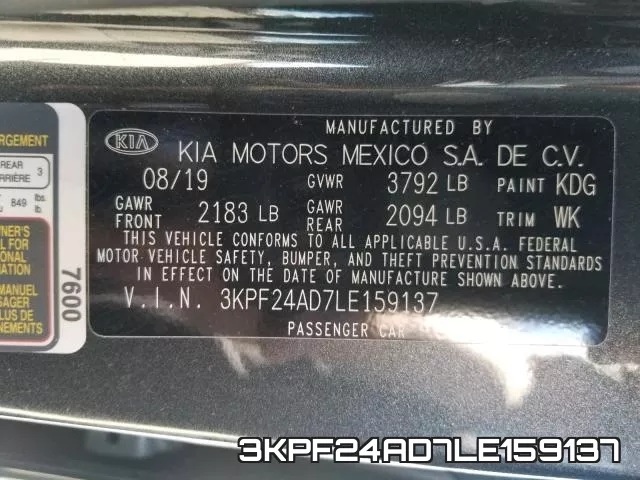 3KPF24AD7LE159137 фото 2