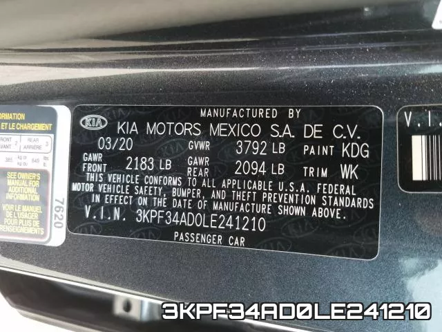 3KPF34AD0LE241210 фото 2