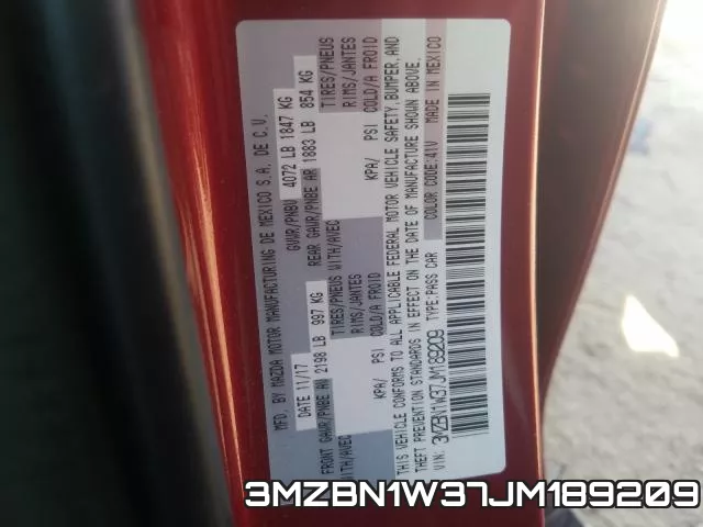 3MZBN1W37JM189209 фото 2