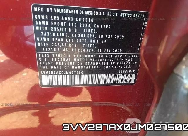 3VV2B7AX0JM027500 фото 9