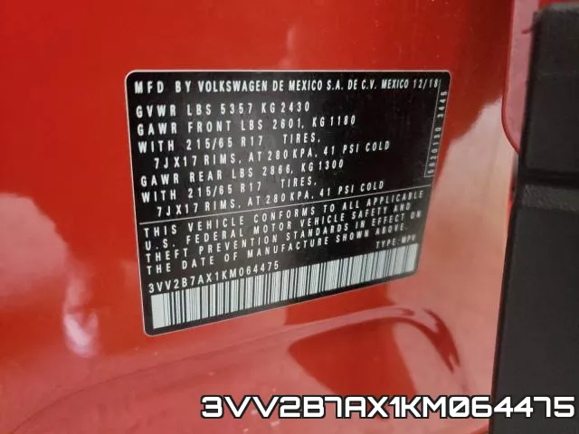 3VV2B7AX1KM064475 фото 2