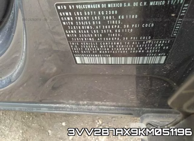 3VV2B7AX9KM051196 фото 10