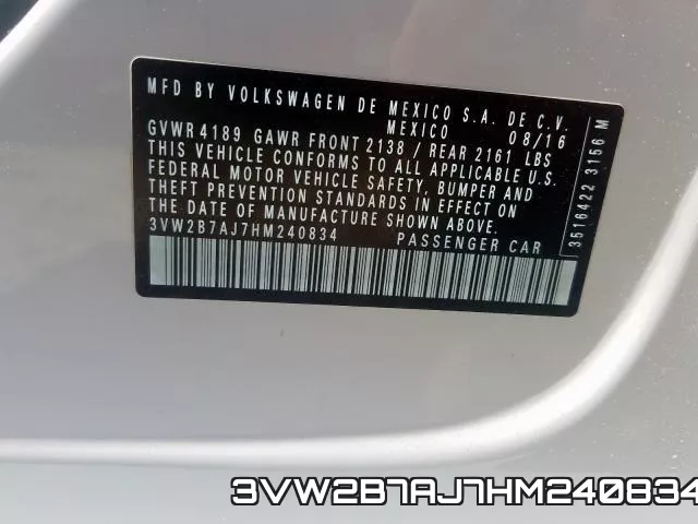 3VW2B7AJ7HM240834 фото 2