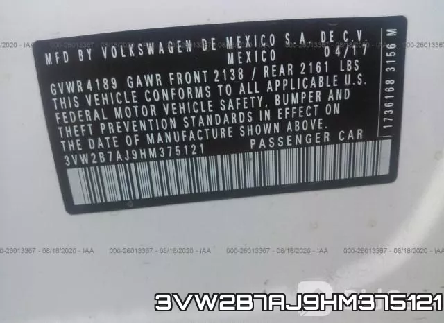 3VW2B7AJ9HM375121 фото 10