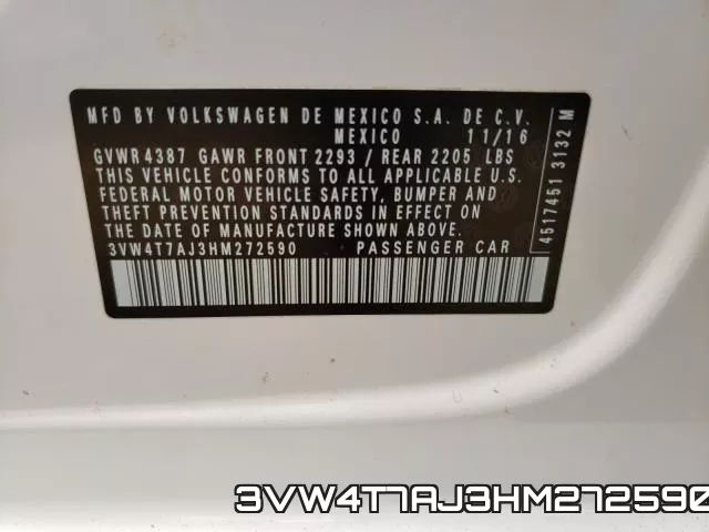3VW4T7AJ3HM272590 фото 2
