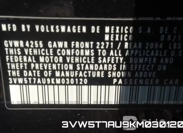 3VW5T7AU9KM030120 фото 10