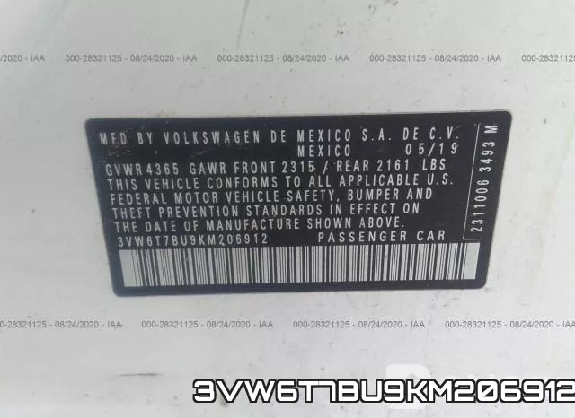 3VW6T7BU9KM206912 фото 10