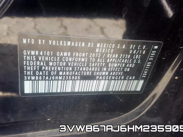 3VWB67AJ6HM235905 фото 2