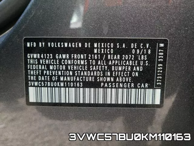 3VWC57BU0KM110163 фото 2