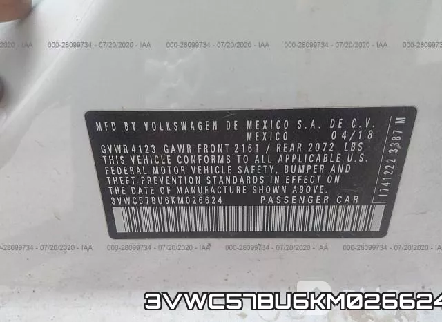 3VWC57BU6KM026624 фото 10