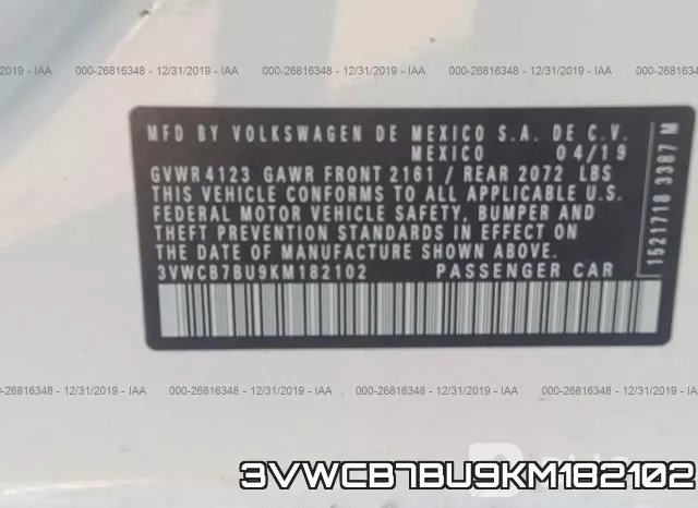3VWCB7BU9KM182102 фото 10
