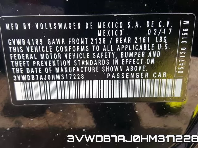 3VWDB7AJ0HM317228 фото 2