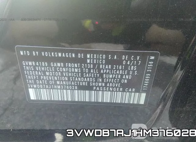 3VWDB7AJ1HM376028 фото 10