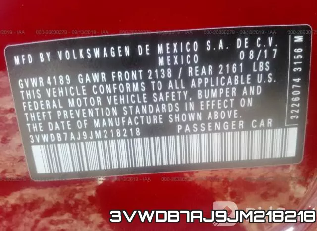 3VWDB7AJ9JM218218 фото 10