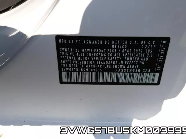 3VWG57BU5KM003935 фото 2