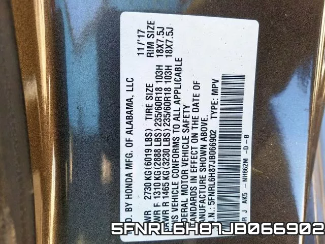 5FNRL6H87JB066902 фото 2