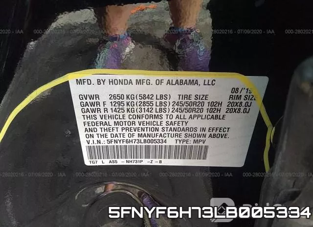 5FNYF6H73LB005334 фото 10