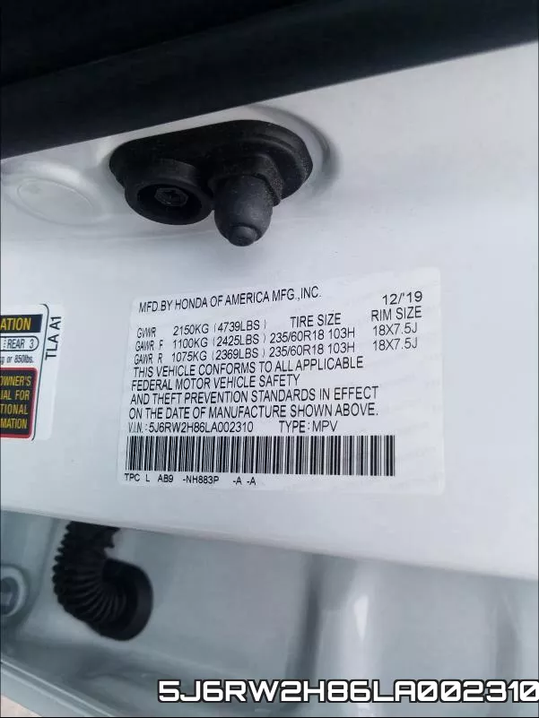 5J6RW2H86LA002310 фото 2