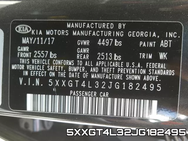 5XXGT4L32JG182495 фото 2