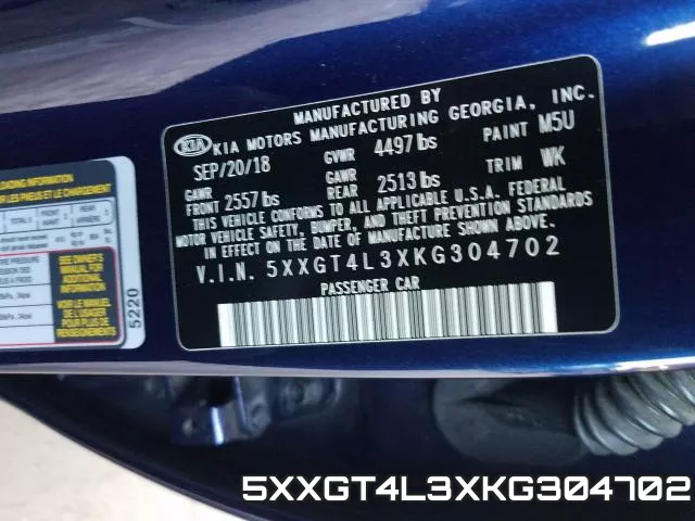 5XXGT4L3XKG304702 фото 2