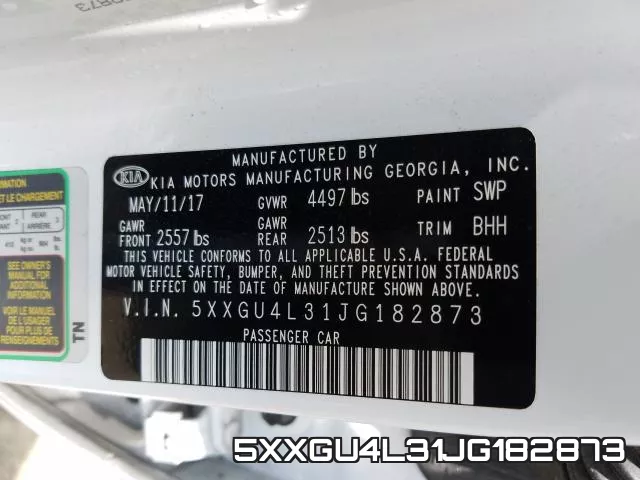 5XXGU4L31JG182873 фото 2