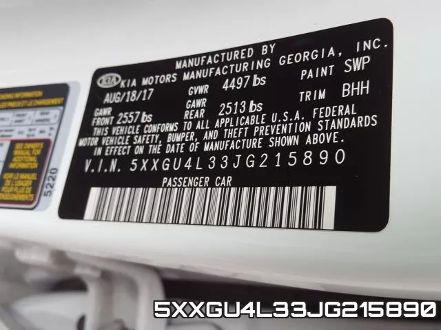 5XXGU4L33JG215890 фото 2