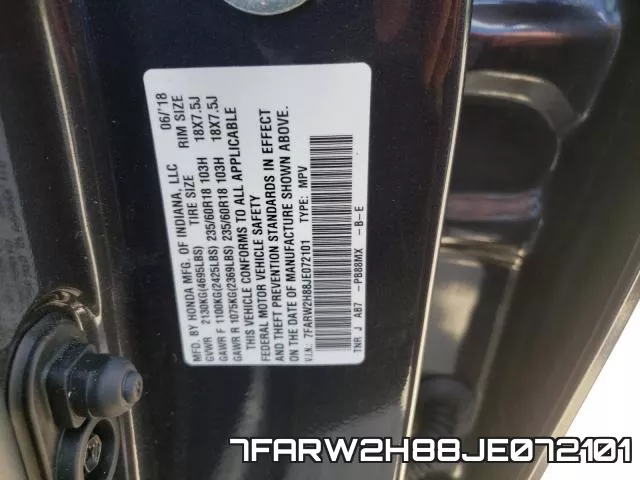 7FARW2H88JE072101 фото 2
