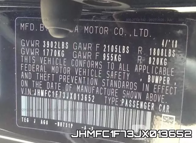 JHMFC1F73JX013652 фото 10